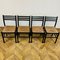 Black Dining Chairs with Paper Cord Seats, 1970s, Set of 4 11