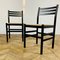 Black Dining Chairs with Paper Cord Seats, 1970s, Set of 4 17
