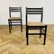 Black Dining Chairs with Paper Cord Seats, 1970s, Set of 4 19
