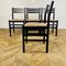 Chaises de Salle à Manger Noires avec Assises en Corde en Papier, 1970s, Set de 4 13