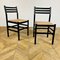 Black Dining Chairs with Paper Cord Seats, 1970s, Set of 4 12