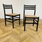 Black Dining Chairs with Paper Cord Seats, 1970s, Set of 4, Image 12