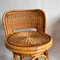 Wicker & Bamboo Handwoven Rotating Stools, 1950s, Set of 2, Image 14