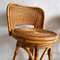 Wicker & Bamboo Handwoven Rotating Stools, 1950s, Set of 2, Image 8