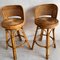 Wicker & Bamboo Handwoven Rotating Stools, 1950s, Set of 2 12