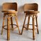 Wicker & Bamboo Handwoven Rotating Stools, 1950s, Set of 2 7
