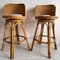 Wicker & Bamboo Handwoven Rotating Stools, 1950s, Set of 2, Image 7