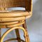 Wicker & Bamboo Handwoven Rotating Stools, 1950s, Set of 2, Image 13