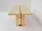 Mesa de comedor Turri de madera nudosa pulida y latón, años 70, Imagen 2