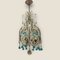 Lámpara de araña con cuentas de cristal de Murano azul claro, años 60, Imagen 1