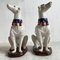 Large Italian Ceramic Greyhounds, 1950s, Set of 2 1