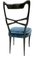 Blue Velvet Dining Chairs in the style of Ulrich, Italy, 1950s, Set of 6 6