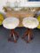 Italienische Barhocker aus Holz & Schafsfell, 1970er, 2er Set 4