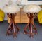 Italian Wood & Sheepskin Bar Stools, 1970s, Set of 2, Image 1