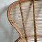 Mid-Century Italian Bamboo & Woven Rattan Wing Back Chair 2
