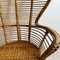 Mid-Century Italian Bamboo & Woven Rattan Wing Back Chair 13