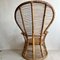 Mid-Century Italian Bamboo & Woven Rattan Wing Back Chair 7