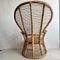 Mid-Century Italian Bamboo & Woven Rattan Wing Back Chair 12
