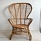 Mid-Century Italian Bamboo & Woven Rattan Wing Back Chair 1