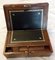 Ancient English Walnut and Brass Intarsia Desk Box with Secret Compartment, Image 2
