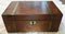 Ancient English Walnut and Brass Intarsia Desk Box with Secret Compartment 11