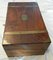 Ancient English Walnut and Brass Intarsia Desk Box with Secret Compartment 9