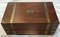 Antiker englischer Intarsia Schreibtischkasten aus Nussholz & Messing mit Geheimfach 8