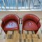 Dinette Stühle aus rotem Leder von Luigi Massoni für Poltrona Frau, 1970er, 2er Set 10