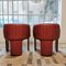 Dinette Stühle aus rotem Leder von Luigi Massoni für Poltrona Frau, 1970er, 2er Set 3