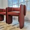 Dinette Stühle aus rotem Leder von Luigi Massoni für Poltrona Frau, 1970er, 2er Set 6