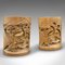 Vases à Fleurs Secs Vintage en Bambou Sculpté à la Main, Chine, 1930s, Set de 2 2