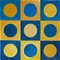 Natalia Roman, Blue Dots on Yellow, 2022, acrilico su carta da acquerello, Immagine 1