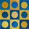 Natalia Roman, Pale Blue Dots on Yellow, 2022, Acrylic on Watercolor Paper 1