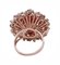 Rose Gold and Silver Ring with Coral, Garnets and Diamonds, 1950s 3