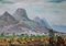 Julijs Vilumainis, paisaje con montañas, sur de Francia, óleo sobre cartón sobre lienzo, años 70, Imagen 1