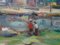 Janis Rudolfs Zuntaks, By the River, óleo sobre cartón y lona, años 70, Imagen 5