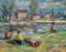 Janis Rudolfs Zuntaks, By the River, olio su cartone e tela, anni '70, Immagine 1
