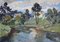 Harijs Veldre, Summer Landscape at the River, 1958, Oil on Cardboard 1