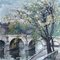 Constantine Kluge, View of the Pont Marie in Paris, Oil on Canvas, 1950s, Image 1