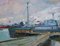 Nikolajs Breikss, Port, Big Ship, 1964, Öl auf Karton 1