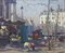 Constantine Kluge, Flower Market in Front of the Madeleine in Paris, Oil on Canvas, 1950s 1