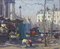 Constantine Kluge, Flower Market in Front of the Madeleine in Paris, Oil on Canvas, 1950s, Image 1