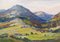 Janis Lauva, Paesaggio di montagna con villaggio, 1980, Olio su cartone, Immagine 8