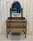 English Oak Dressing Table with Oval Beveled Mirror, 1930s, Image 5