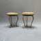 Hocker aus Messing und Leder, 2er Set 2