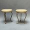 Stools in Brass and Leather, Set of 2 1