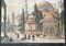 Grande artista europeo, moschea di Costantinopoli, fine XIX secolo, guazzo e acquerello, Immagine 5