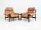 Lounge Chairs in Leather with Footrests by Percival Lafer, 1970s, Set of 4 7