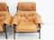 Lounge Chairs in Leather with Footrests by Percival Lafer, 1970s, Set of 4 5