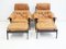 Lounge Chairs in Leather with Footrests by Percival Lafer, 1970s, Set of 4 1